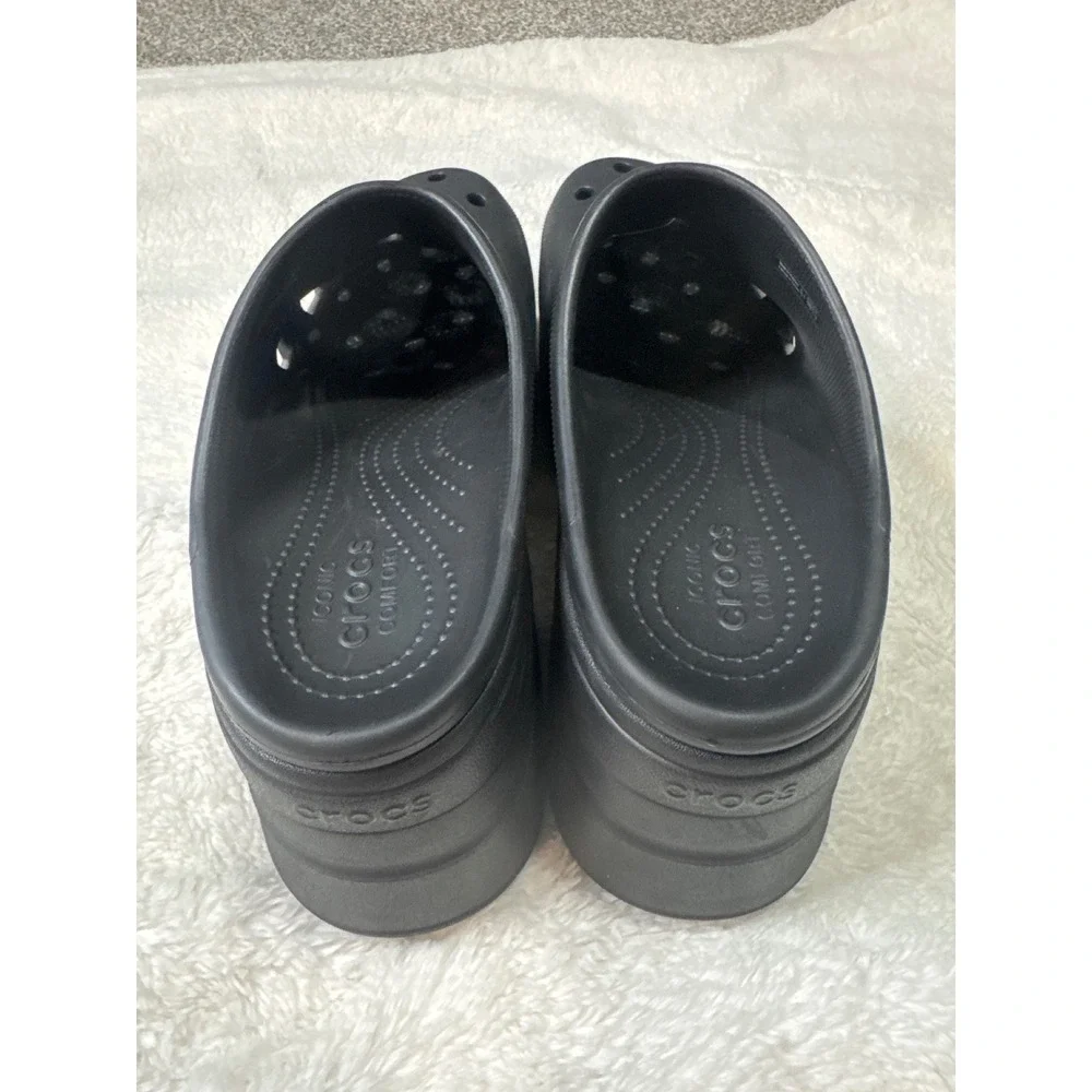 Crocs Siren Clog Men Size 12 Black Like New Platform High Heel‎ Shoes